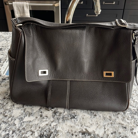 Brown leather carrying case
